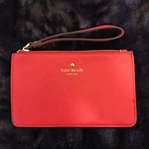 Red Kate Spade pouch wristlet